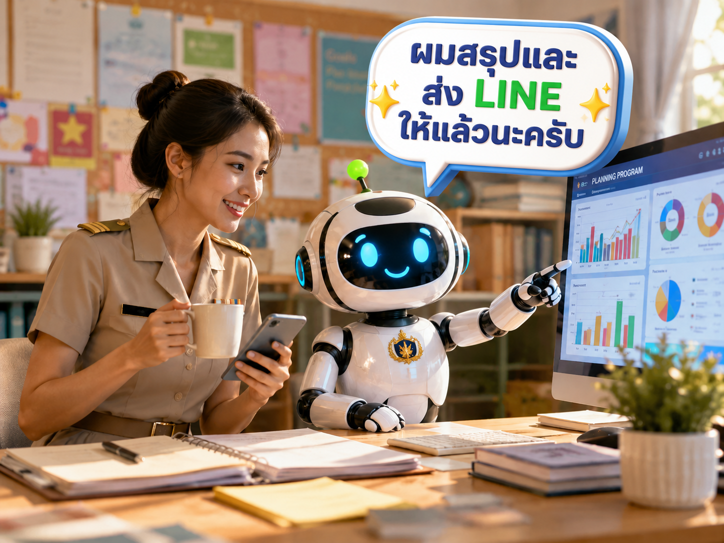 AI Agent สรุปข้อมูลและส่งรายงานเข้า LINE ให้คุณครูอัตโนมัติ